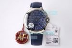 AF Factory Swiss Replica Ballon Bleu De Cartier 42 Watch Blue Dial Blue Leather